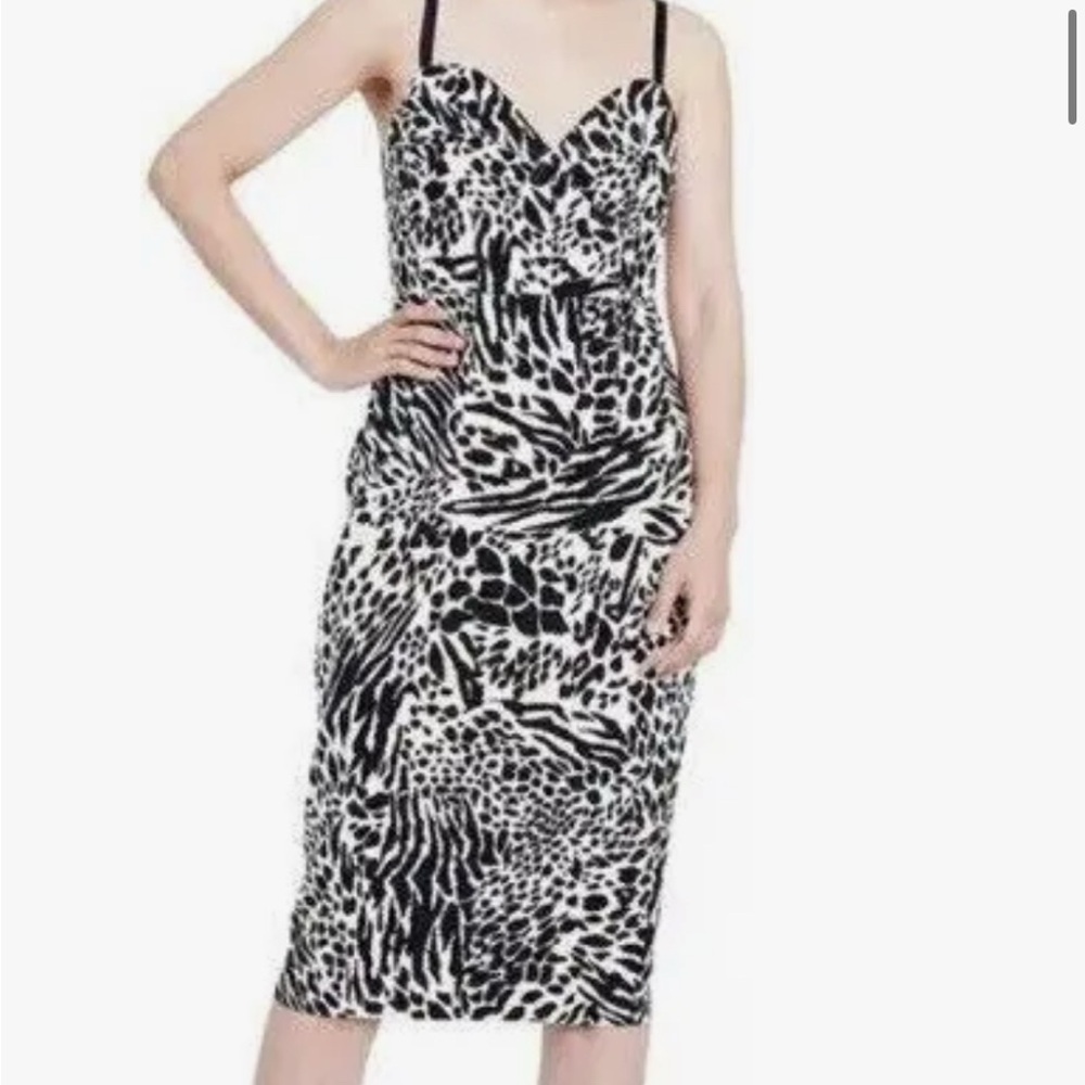 Target Black and White Animal Print Midi Dress